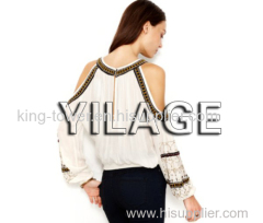 2015 dress factory wholesale high quality chiffon blouse for women