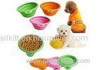 Folding Colorful Nontoxic unbreakable silicone pet bowl For Feeding Food