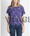 2015 dress factory recomend new brand women's wear loose purple bead blouse