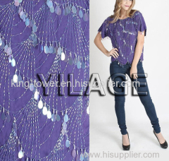 2015 dress factory recomend new brand women's wear loose purple bead blouse