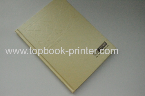 Textured paper cover embossing design hardback book printing