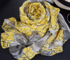 fashion big flower print 100%polyester sun lck shawl scarf