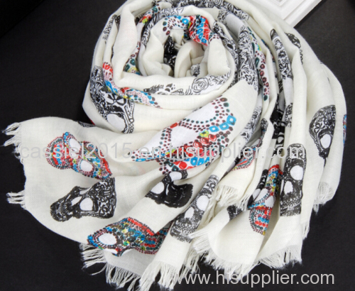 Person cranial head fashion print 100% polyester twill scarf