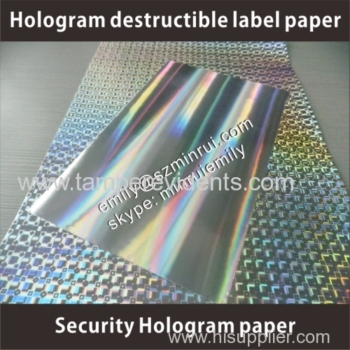 tamper proof holographic destructive vinyl