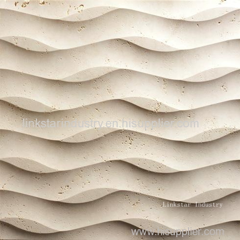 3d natural wavy decorative stone wall design