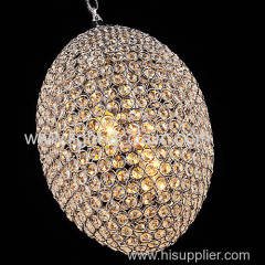 Egg shaped three-dimensional crystal ceiling pendant lamp for sale