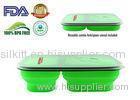 Eco- Friendly Green Collapsible Silicone Food Containers , Dishwasher Safe Lunch Box