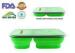 Eco- Friendly Green Collapsible Silicone Food Containers , Dishwasher Safe Lunch Box