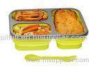 OEM Healthy Durable Collapsible Silicone Lunch Box With Fork And Spoon
