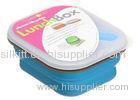 Small Durable 600ml Silicone Lunch Boxes For Students Easy to carry Blue or Pink color