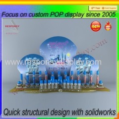 Custom shopping mall cosmetic store tabletop makeup acrylic display rack