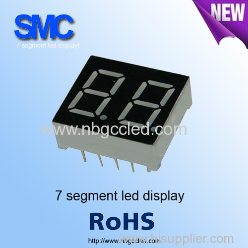 black surface 0.8 inch green color 2 digit 7 segment led display for different uses