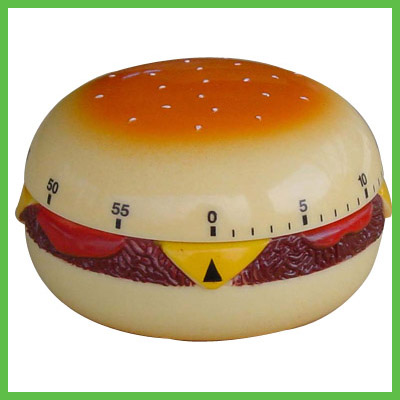 Plastic Mechanism Hamburgar Kitchen Timer