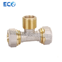 Brass Compression Male Tee Bite Pipe Fitting