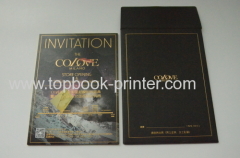 Custom cardboard fashionshow invitation card with black cotton paper envelope
