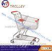 60L Wire Shopping Trolley Supermarket Shopping Cart Zinc Plated Unfolded