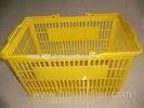 Portable Handheld Yellow Plastic Shopping Basket / Single Carry Handle Baskets