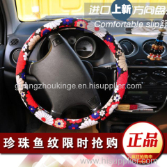 flower lady colorful rubber molded steering wheel cover auto accessories