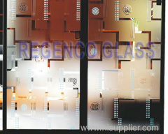 Acid Etched Patterned Glass acid etched glass pattern glass figure glass decorative glass