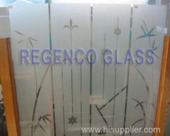 Acid Etched Patterned Glass acid etched glass pattern glass figure glass decorative glass