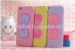 2015 Hot Selling Kitty Bowknot Stents phone case cover with holder Soft Protective Skin Iphone 6