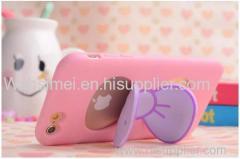 2015 Hot Selling Kitty Bowknot Stents phone case cover with holder Soft Protective Skin Iphone 6