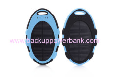 5000 mAh Dual Color Oval Shaped Solar Universal Portable Power Pack / Powerbank