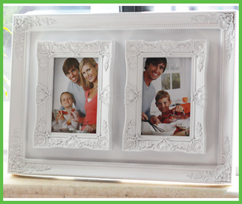 Two pictures 6'' Photo Frame White Retro Euroean Style Picture Frames