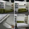 Home Use Space Saving Wall Bed With Sofa And Bookshelf White Color