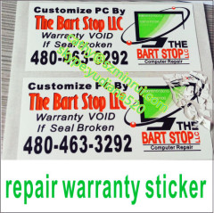 accept custom order and high security repair warranty void sticker for computer