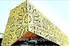 Sound Insulation / Shockproof Aluminum Facade Panels Gold Shine For Buildings