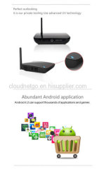 Cloudnetgo rockchip RK3188 quad core set top box popular in European market full hd media player with webcam supportXBMC