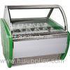 Stainless Steel 16 Tanks Ice Cream Display Freezer / Cooler Showcase