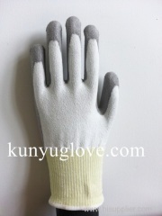 Grey Cut Resistance Gloves Cut resistant level 5 PU coated cut resistant gloves