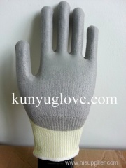 Grey Cut Resistance Gloves Cut resistant level 5 PU coated cut resistant gloves