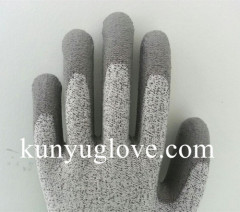 Cut Resistant Glove With PU Palm Coating/ Cut Resistant safety gloves/PU Coated HHPE Cut-Resistant Gloves