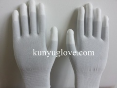 Safety Cleanroom PU fingertip Carbon ESD Gloves Antistatic Glove