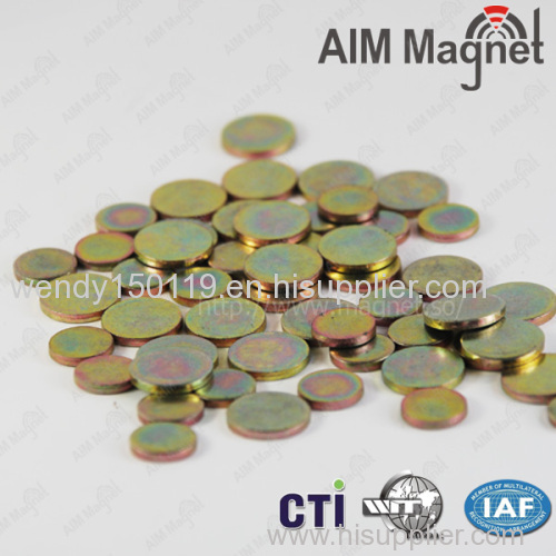 gold coated D8 x 2mm disc neodymium magnet