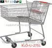 275L American Grocery Store Shopping Trolley With Base Grid / Metal Supermarket Carts