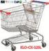 Metallic Distribute Store / Grocery Shopping Trolley With Custom Logo On Handle 125L