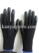 13 Guage black nylon liner with black pu coating gloves
