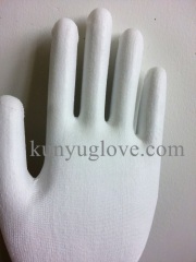 White resistant polyster PU Coated Working safety Gloves Labor Gloves for Chemical Work