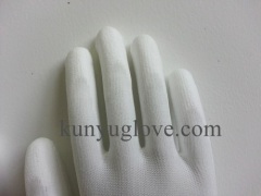 White resistant polyster PU Coated Working safety Gloves Labor Gloves for Chemical Work