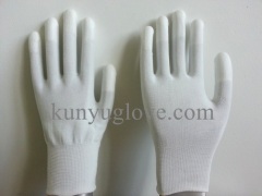 13G carbon fibre antistatic working gloves coated with PU fingertip