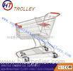 Steel Wire Grocery Store Shopping Carts Trolleys Unfolded With Baby Chair