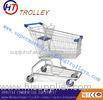 Galvanized Coated Unfolded Grocery Store Shopping Carts Steel Mesh