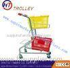 Personal Grocery Store Double Basket Shopping Carts , Warehouse Retail Basket Trolley