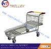 Foldable Warehouse / Grocery Store Shopping Carts Chrome Plated Flat Trolleys
