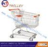 Supermarket Wire Shopping Trolley Shopping Cart Unfolding With Four Wheels