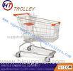 Supermarket Wire Shopping Trolley Shopping Cart Unfolding With Four Wheels